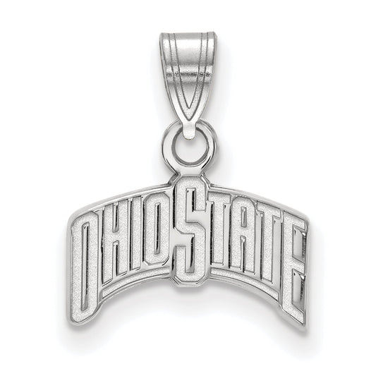Sterling Silver Rhodium Plated Logoart The Ohio State University Small Pendant