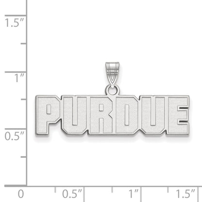 14K White Gold Logoart Purdue University Block Type Small Pendant