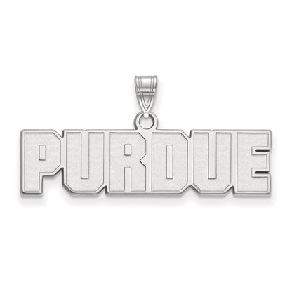 Sterling Silver Rhodium Plated Logoart Purdue University Block Type Small Pendant