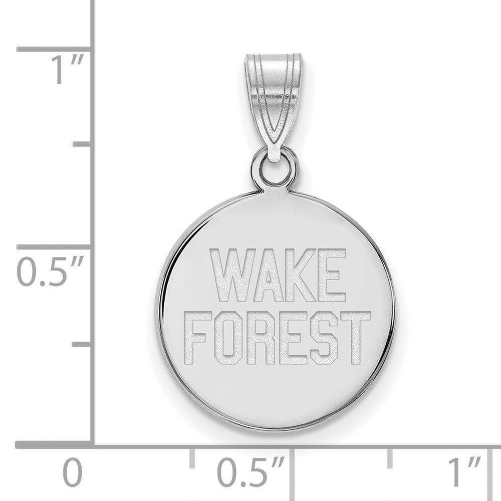 14K White Gold Logoart Wake Forest University W F Deacon Medium Disc Pendant