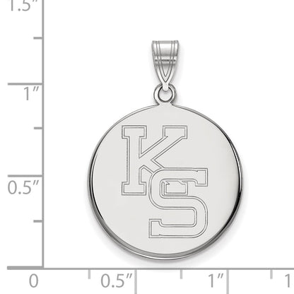 10K White Gold Logoart Kansas State University K S Large Pendant