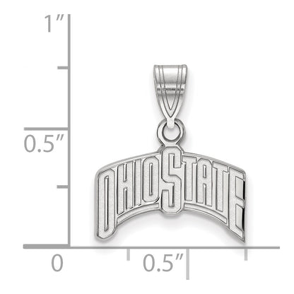 Sterling Silver Rhodium Plated Logoart The Ohio State University Medium Pendant