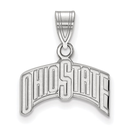 Sterling Silver Rhodium Plated Logoart The Ohio State University Medium Pendant