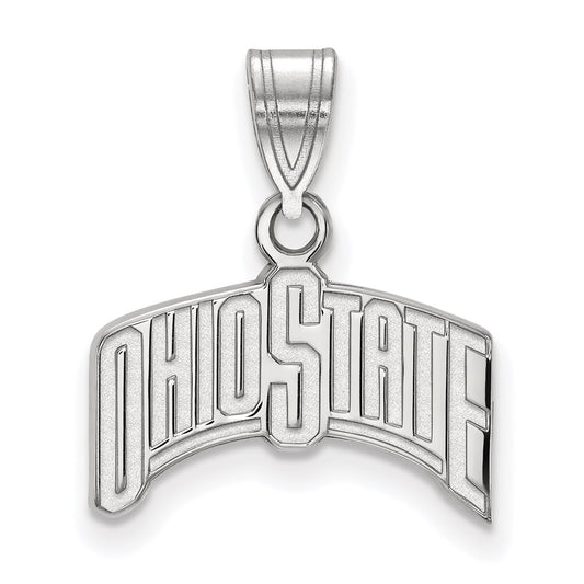 Sterling Silver Rhodium Plated Logoart The Ohio State University Medium Pendant