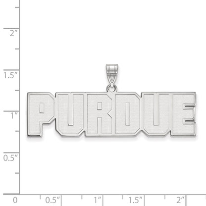 10K White Gold Logoart Purdue University Block Type Large Pendant