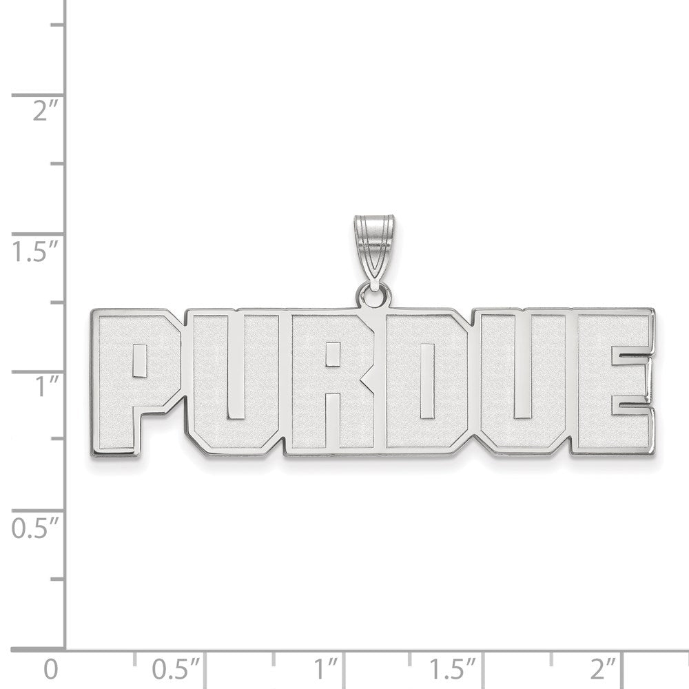 Sterling Silver Rhodium Plated Logoart Purdue University Block Type Large Pendant