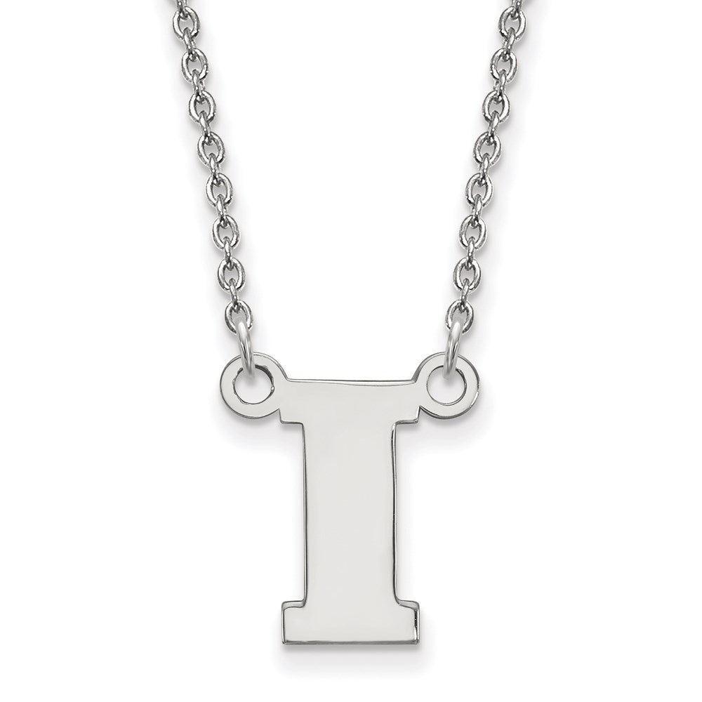 14K White Gold Logoart University Of Iowa Letter I Small Pendant 18 Inch Necklace