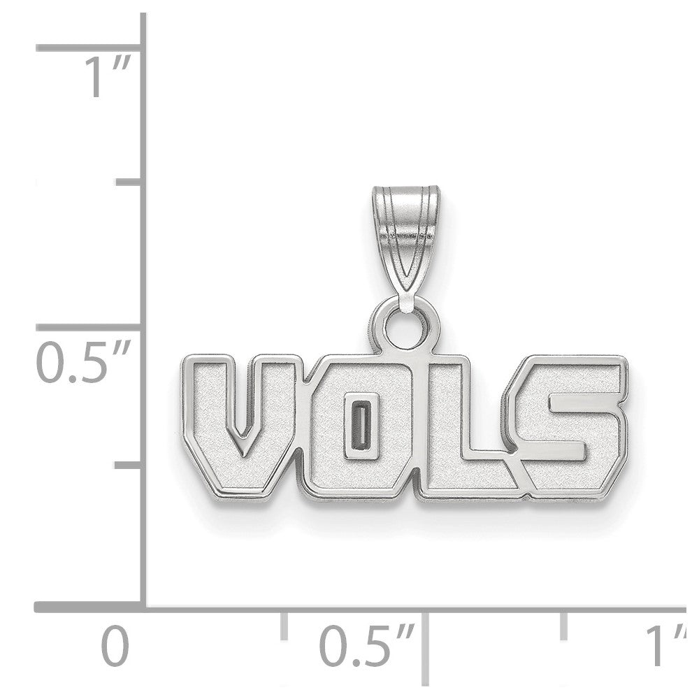 Sterling Silver Rhodium Plated Logoart University Of Tennessee Vols Small Pendant