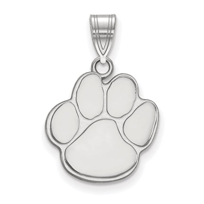 14K White Gold Logoart Auburn University Tiger Paw Medium Pendant