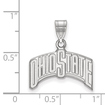 Sterling Silver Rhodium Plated Logoart The Ohio State University Large Pendant