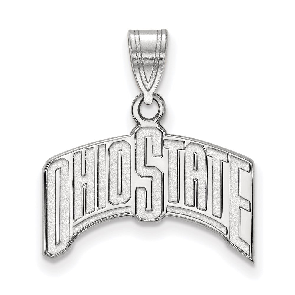 Sterling Silver Rhodium Plated Logoart The Ohio State University Large Pendant