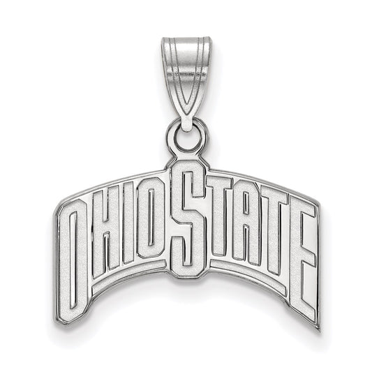 Sterling Silver Rhodium Plated Logoart The Ohio State University Large Pendant