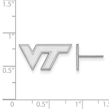 10K White Gold Logoart Virginia Tech V T Extra Small Post Earrings