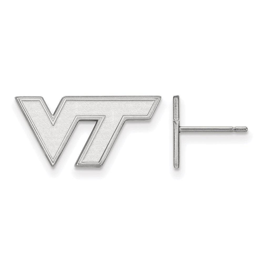 14K White Gold Logoart Virginia Tech V T Extra Small Post Earrings