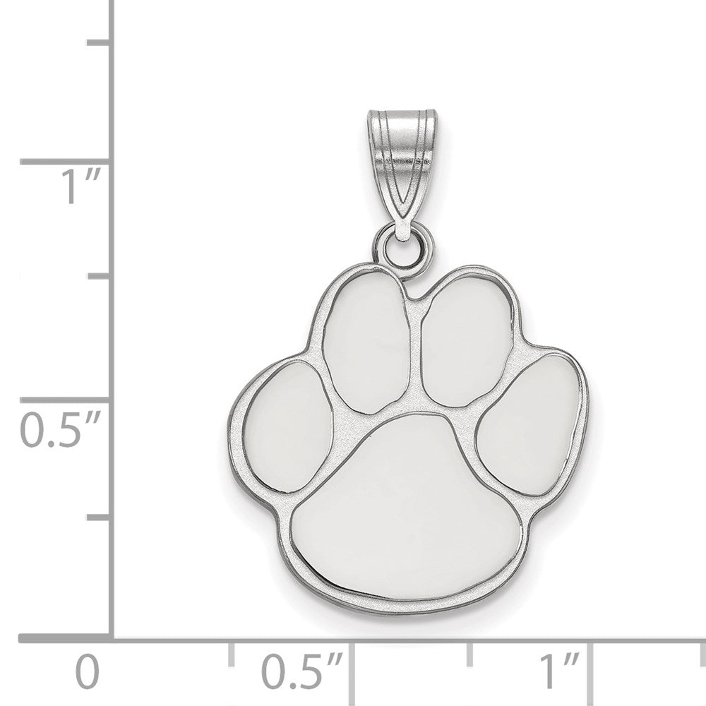10K White Gold Logoart Auburn University Tiger Paw Large Pendant