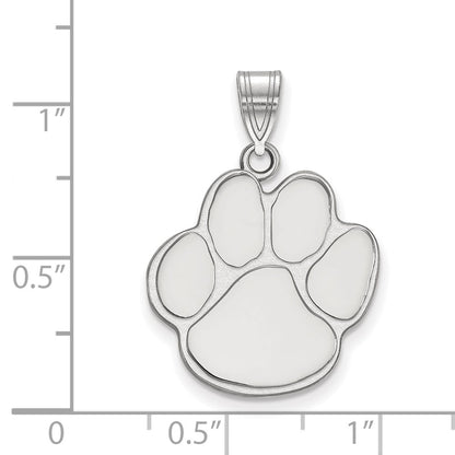 10K White Gold Logoart Auburn University Tiger Paw Large Pendant