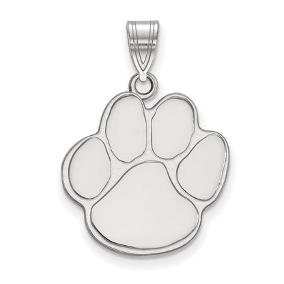 10K White Gold Logoart Auburn University Tiger Paw Large Pendant