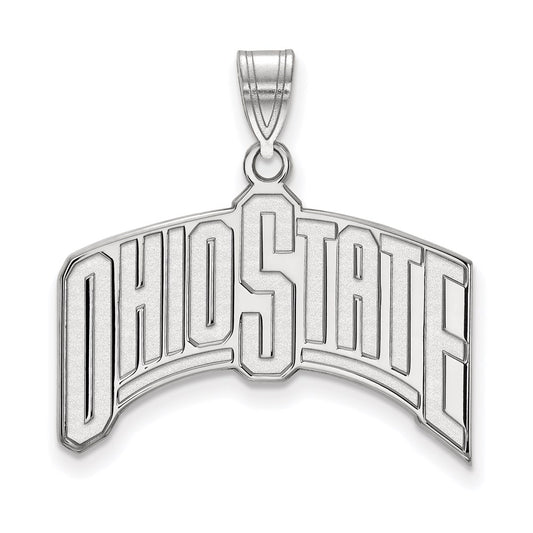 Sterling Silver Rhodium Plated Logoart The Ohio State University Extra Large Pendant