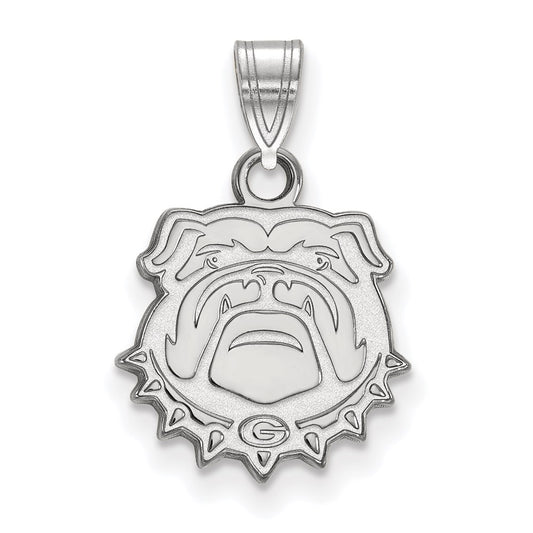 10K White Gold Logoart University Of Georgia Bulldog Small Pendant
