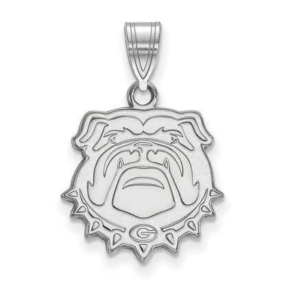 10K White Gold Logoart University Of Georgia Bulldog Medium Pendant