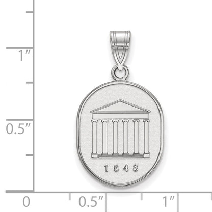 Sterling Silver Rhodium Plated Logoart University Of Mississippi 1848 Large Crest Pendant