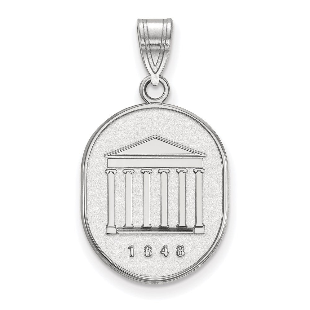 Sterling Silver Rhodium Plated Logoart University Of Mississippi 1848 Large Crest Pendant