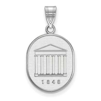 Sterling Silver Rhodium Plated Logoart University Of Mississippi 1848 Large Crest Pendant