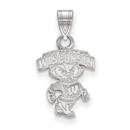 10K White Gold Logoart University Of Wisconsin Small Pendant