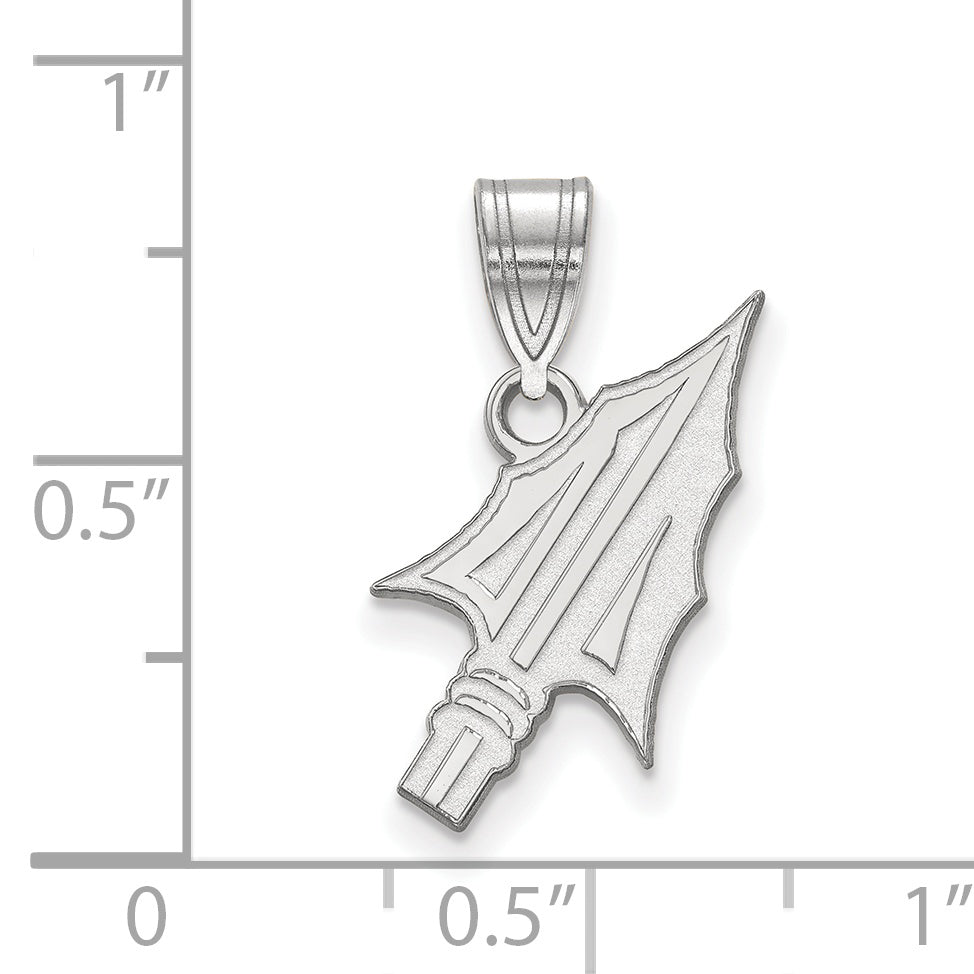 Sterling Silver Rhodium Plated Logoart Florida State University Arrow Medium Pendant