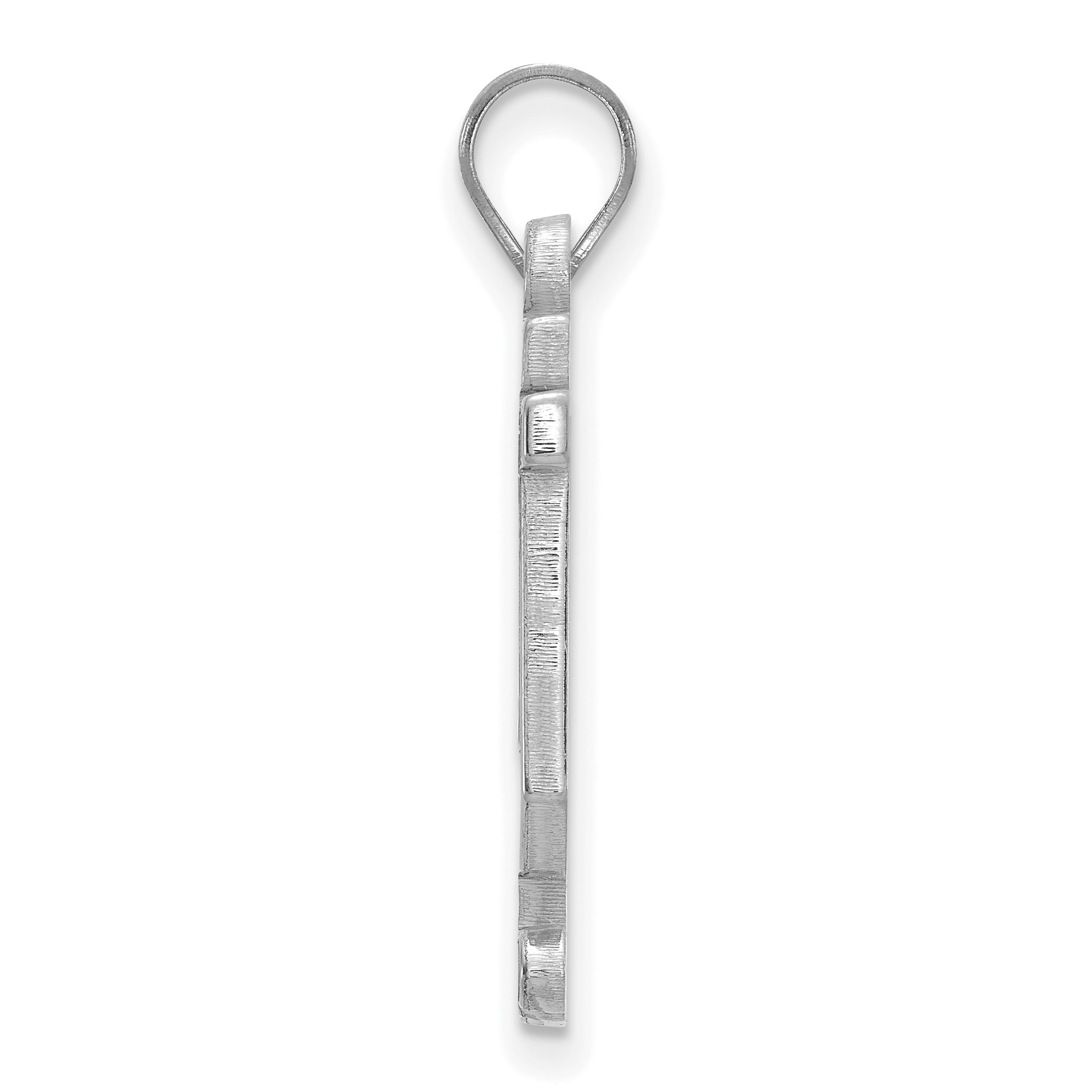 Sterling Silver Rhodium Plated Logoart Indiana University I U Large Enameled Pendant