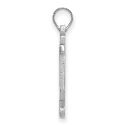 Sterling Silver Rhodium Plated Logoart Indiana University I U Large Enameled Pendant