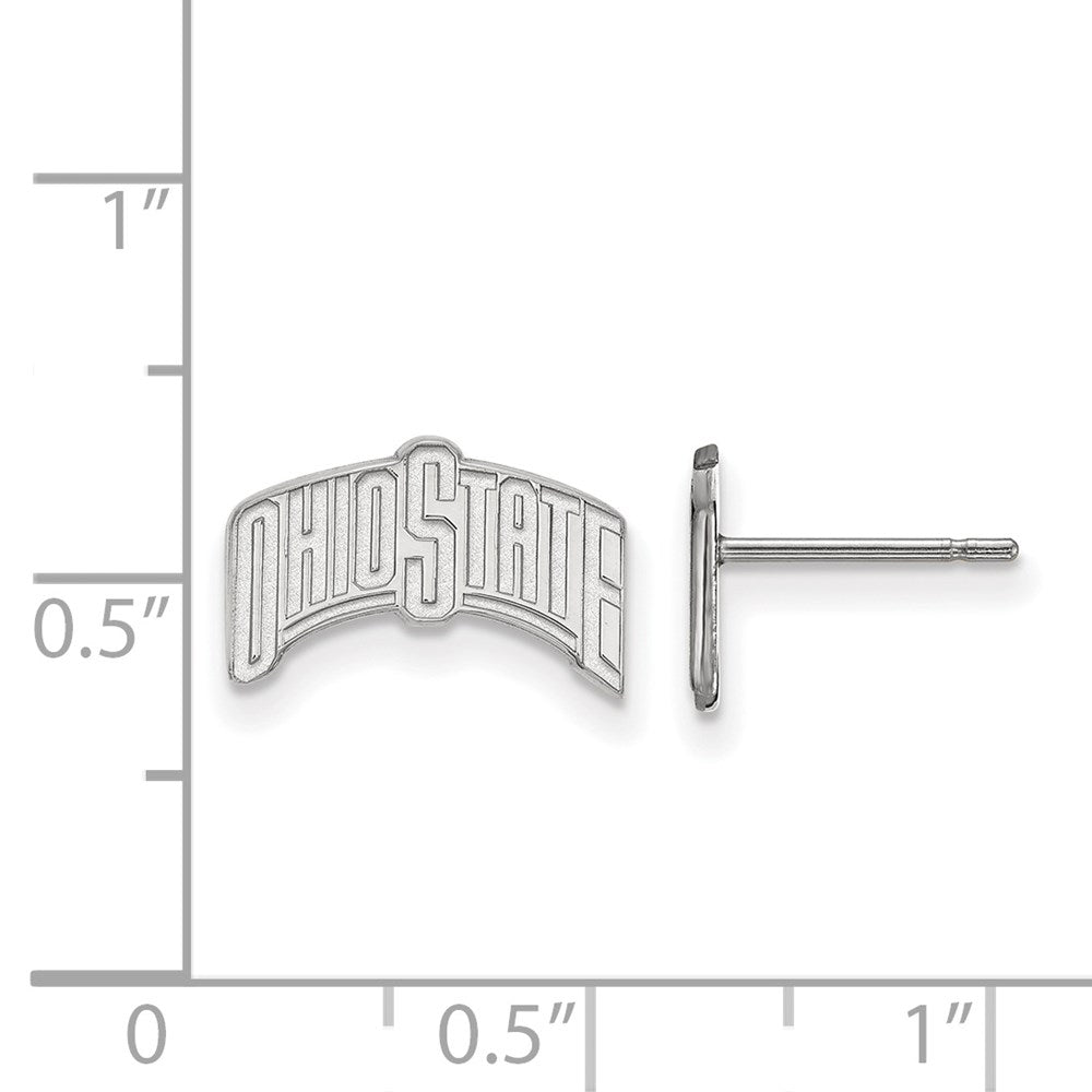 Sterling Silver Rhodium Plated Logoart The Ohio State University Small Post Earrings