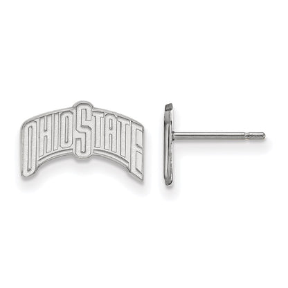 Sterling Silver Rhodium Plated Logoart The Ohio State University Small Post Earrings