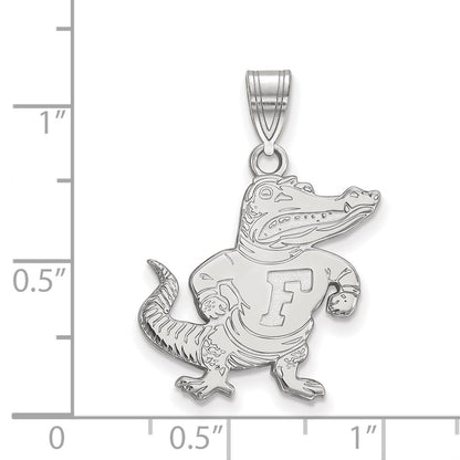 Sterling Silver Rhodium Plated Logoart University Of Florida Gator Large Pendant