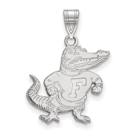 Sterling Silver Rhodium Plated Logoart University Of Florida Gator Large Pendant