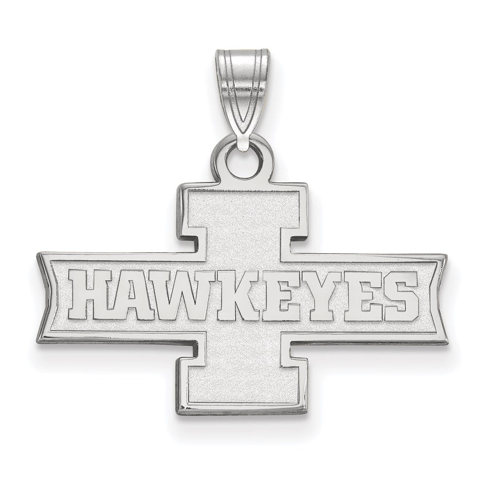 Sterling Silver Rhodium Plated Logoart University Of Iowa Hawkeyes Small Pendant