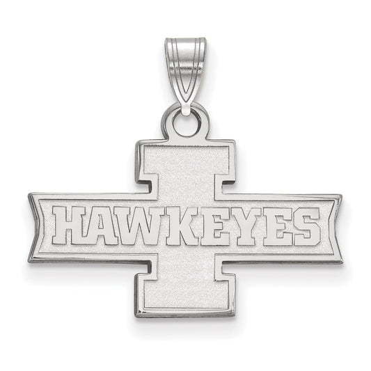 10K White Gold Logoart University Of Iowa Hawkeyes Small Pendant