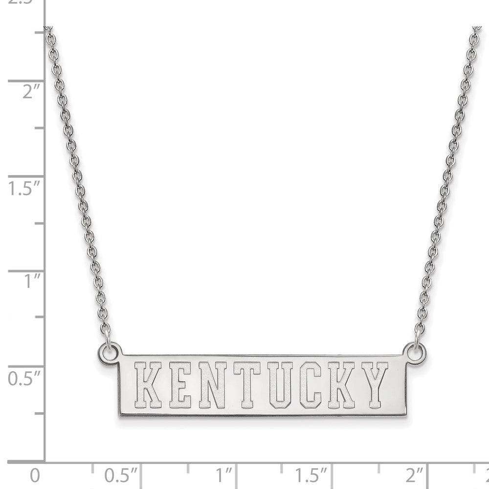 10K White Gold Logoart University Of Kentucky Small Bar Pendant 18 Inch Necklace