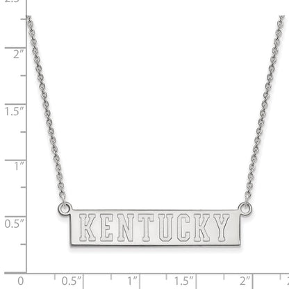 10K White Gold Logoart University Of Kentucky Small Bar Pendant 18 Inch Necklace