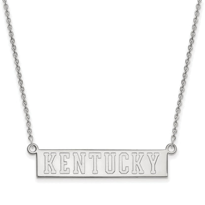 Sterling Silver Rhodium Plated Logoart University Of Kentucky Small Bar Pendant 18 Inch Necklace