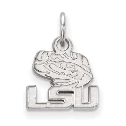 Sterling Silver Rhodium Plated Logoart Louisiana State University L S U Tiger Eye Extra Small Pendant