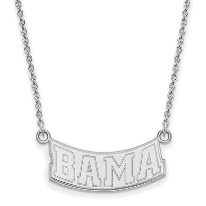 Sterling Silver Rhodium Plated Logoart University Of Alabama Small Pendant 18 Inch Necklace