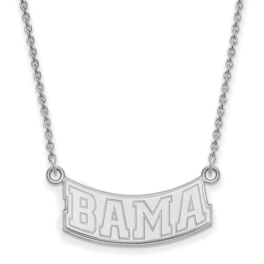 10K White Gold Logoart University Of Alabama Small Pendant 18 Inch Necklace