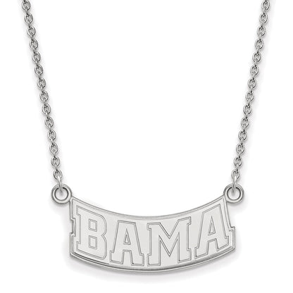 14K White Gold Logoart University Of Alabama Small Pendant 18 Inch Necklace
