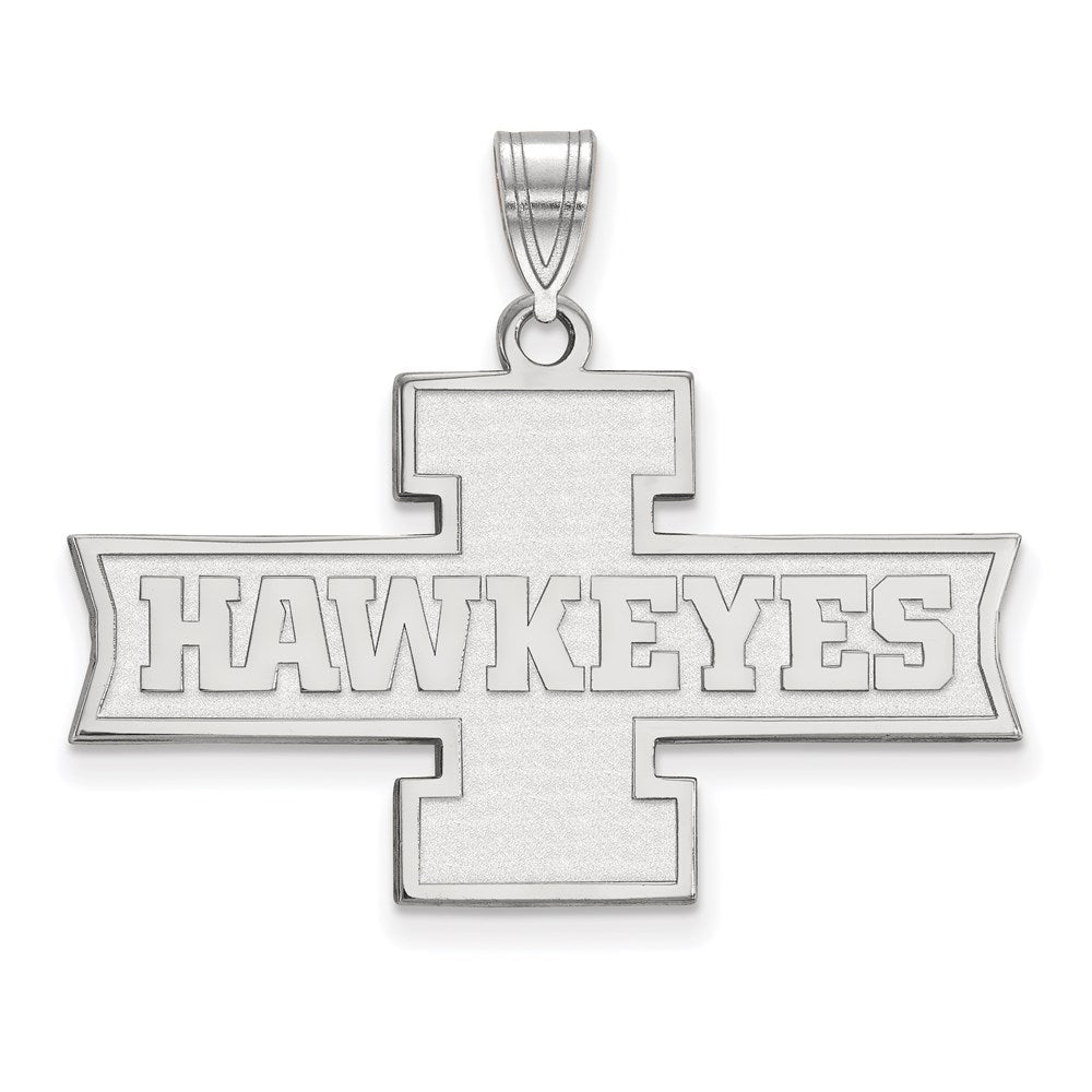 Sterling Silver Rhodium Plated Logoart University Of Iowa Hawkeyes Medium Pendant