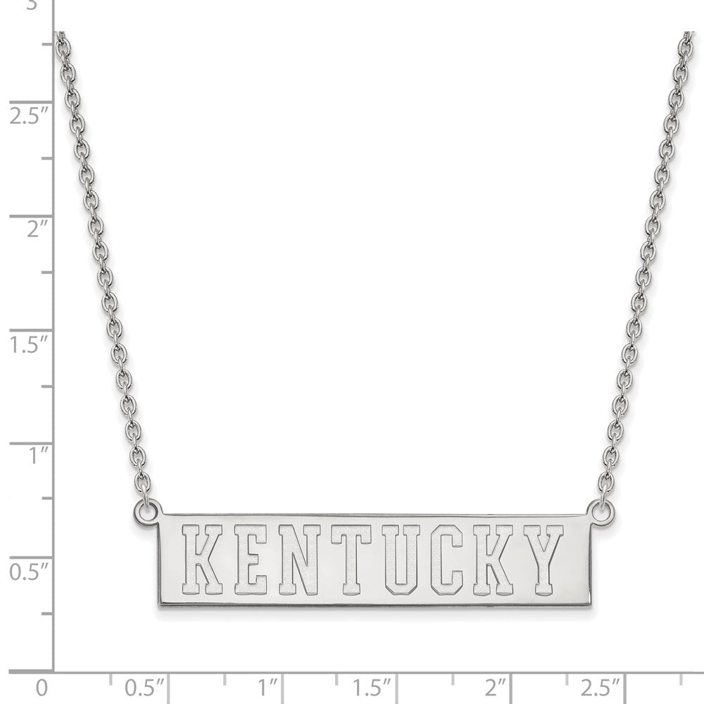 14K White Gold Logoart University Of Kentucky Large Bar Pendant 18 Inch Necklace