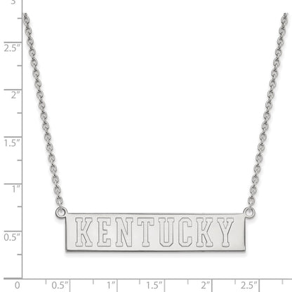 14K White Gold Logoart University Of Kentucky Large Bar Pendant 18 Inch Necklace