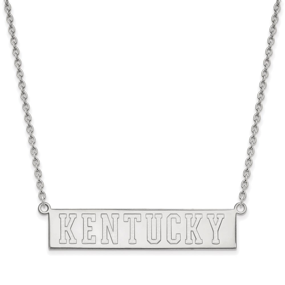 10K White Gold Logoart University Of Kentucky Large Bar Pendant 18 Inch Necklace
