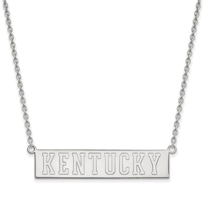 10K White Gold Logoart University Of Kentucky Large Bar Pendant 18 Inch Necklace