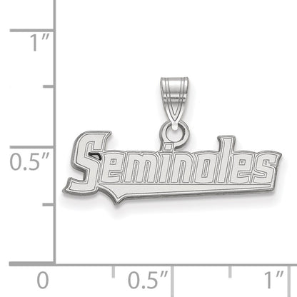 14K White Gold Logoart Florida State University Seminoles Script Small Pendant